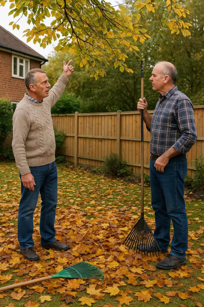 2 Personen streiten im Garten